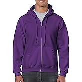 Fashion Gildan 18600 Zip Fleece Sweatshirt Purple X-Large
