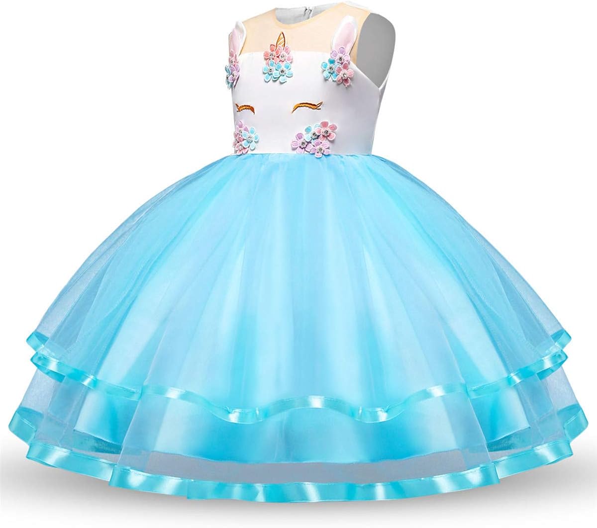 Qianchuangyuan Robe De Princesse Fille Licorne Paillette Arc En Ciel Tutu Robe Enfant Mariage Soiree Deguisement Jupe Dentelle Volants Robe Sans Manches Cosplay Halloween 2 12 Ans Deguisements Et Accessoires Deguisements Dwteam In