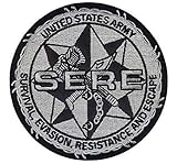 4 Inch Diameter - U. S. Army - Highly Detailed Sere Training Merrowed Edge Patch - Us Army Sere School - Survival ~ Evasion ~ Resistance ~ Escape (SERE)