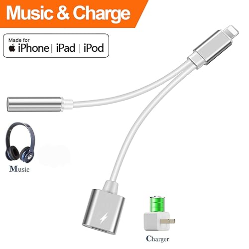 Headphones Adapter for iphone splitter audio and charge Jack
