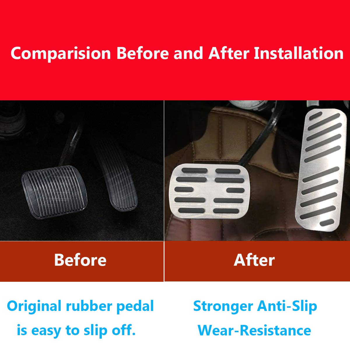 20092014 No Drill Pedal Covers for Ford F150 TTCRII Non Slip Gas