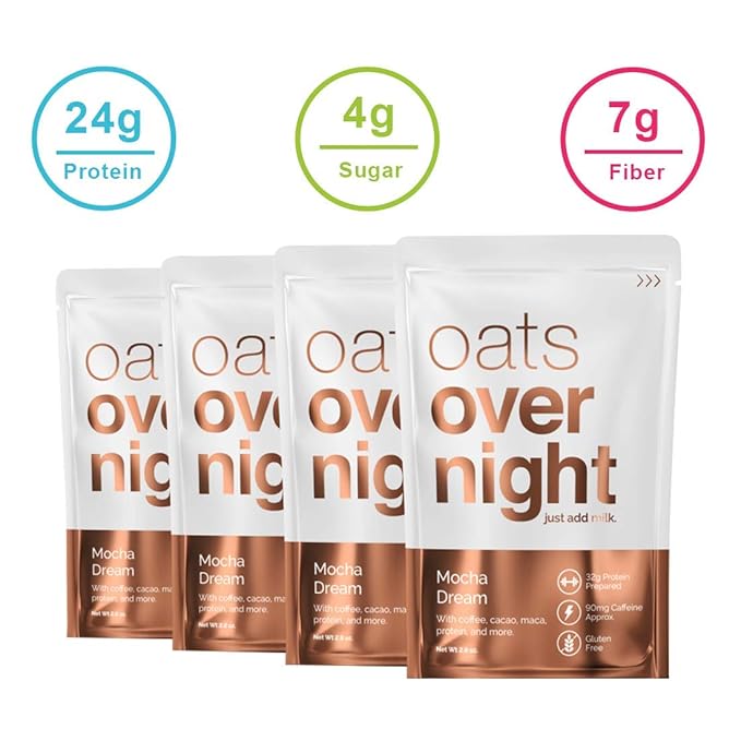 Oats Overnight Mocha Sueño (2.8oz por paquete)-alta en proteínas ...