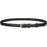 JASGOOD Womens Thin Leather Belt for Jeans Pants Fashion Skinny Faux Leather Belt for Dresses