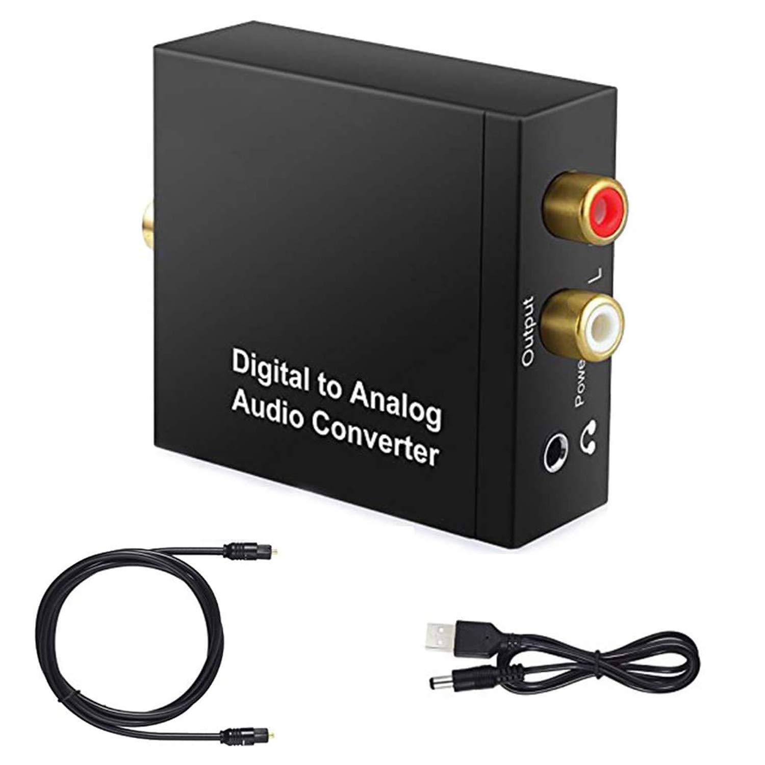 Digital to Analog Audio Converter, Xfaiz Digital to Analog Converter DAC Digital SPDIF Optical to Analog L/R RCA Converter Optical to 3.5mm Jack Audio Adapter for HDTV Blu Ray HD DVD Apple TV