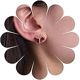 Andelaisi Boho Ruby Butterfly Earrings Vintage Red Butterfly Stud Earrings Red CZ Butterfly Earrings Minimalist Butterfly Statement Earrings Jewelry for Women
