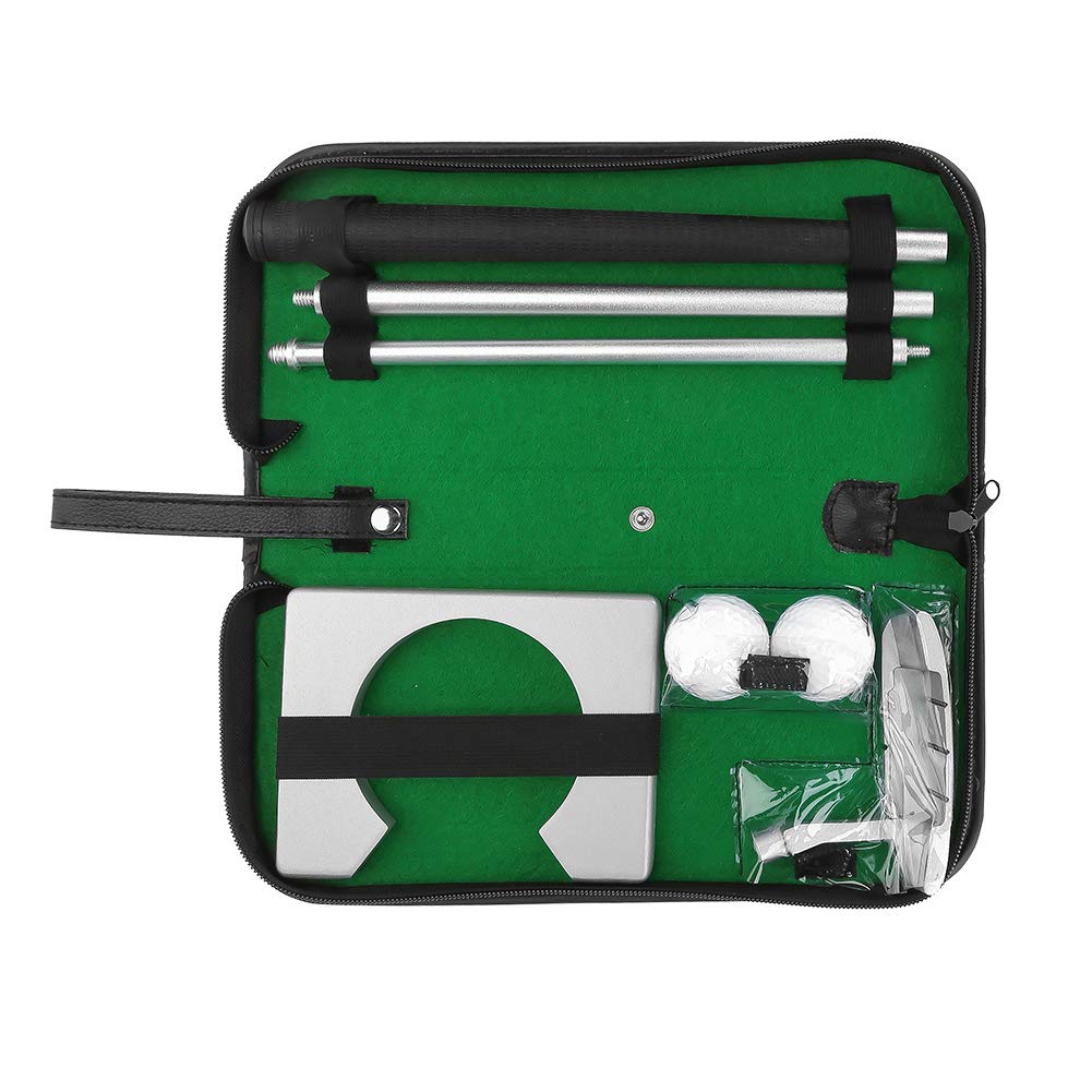 Putting Kit, Putting Practice Cup Set with Club, Balls, Goal Rack, Carry Bag Leisure Sport