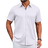 COOFANDY Men's Wrinkle Free Button Down Shirts Short Sleeve Casual Shirts Summer Stretch Dress Shirt for Men