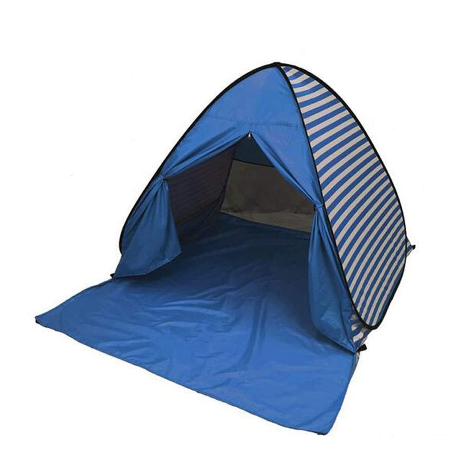 YBK Tech Automatic Pop Up Beach Tent UV Protection Instant Portable Quick Cabana Sun Shelter for 2-3 Persons- Stripe Design (Dark Blue)