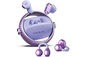 2 in 1 Clip on Open Ear Headphones Wireless Earbuds, 0 Delay Bluetooth 6.0, Ultra-Long 140H Play, Auto L-R Recognition Touch 