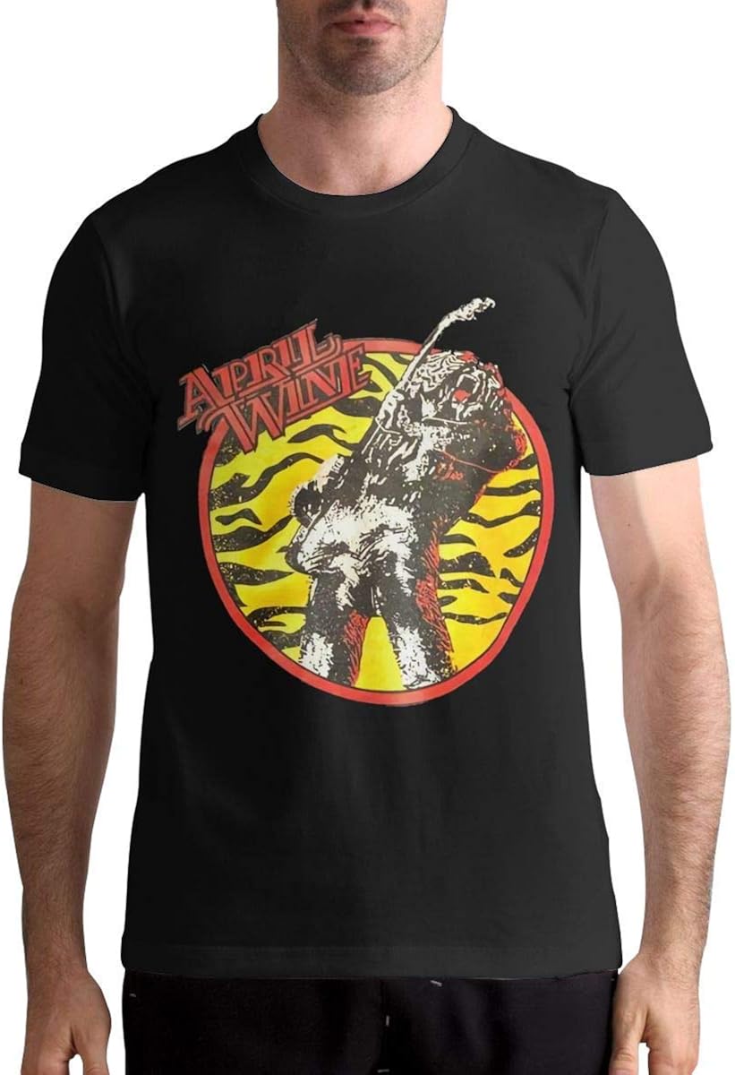 Amazon.com: April Wine Shirt Mens Cotton Short Sleeve T-Shirt Novelty