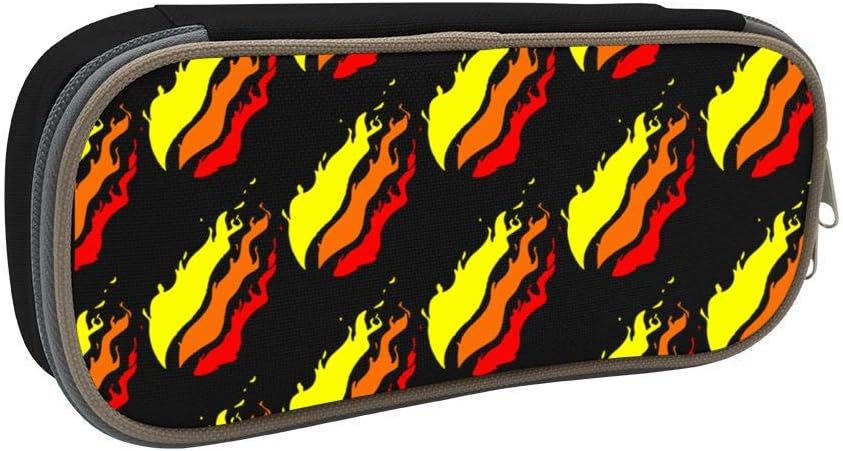 XCVBRD Preston Fire Nation Playz Gamer Flame Pencil Case Canvas Portable Pouch Pen Bag with Double Zippers for Boys Girls Adults