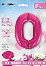 Unique Pink Number 0 Shaped Large Foil Balloon 86cm One Piece view 2