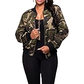 sexycherry Casual Jackets for Women Full Zip Up Long Sleeve Lightweight Outwear Bomber Coats with Pockets