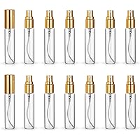 ZbFwmx 20 Pack Set 10ML Protable Refill Bulk Atomizer Spray Travel Perfume Bottle Hydrating Empty Bottle (Gold Caps)