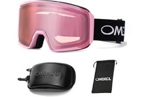 OMEKOL Double Layers Anti-Fog Ski Goggles OTG For Men Women Snowboard Glasses