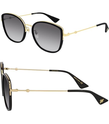 Gucci GG1016SK 001 Sunglasses Women's Black/Gold/Grey Gradient