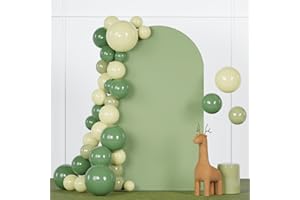 FANPROMS Wedding Arch Cover 2.6x6FT Sage Green Spandex Arch Cover Backdrop Fabric for Birthday Balloon Party Decor Chiara Arch Backdrop Stand Cover Round Top Garland Arch Covering for Baby Shower