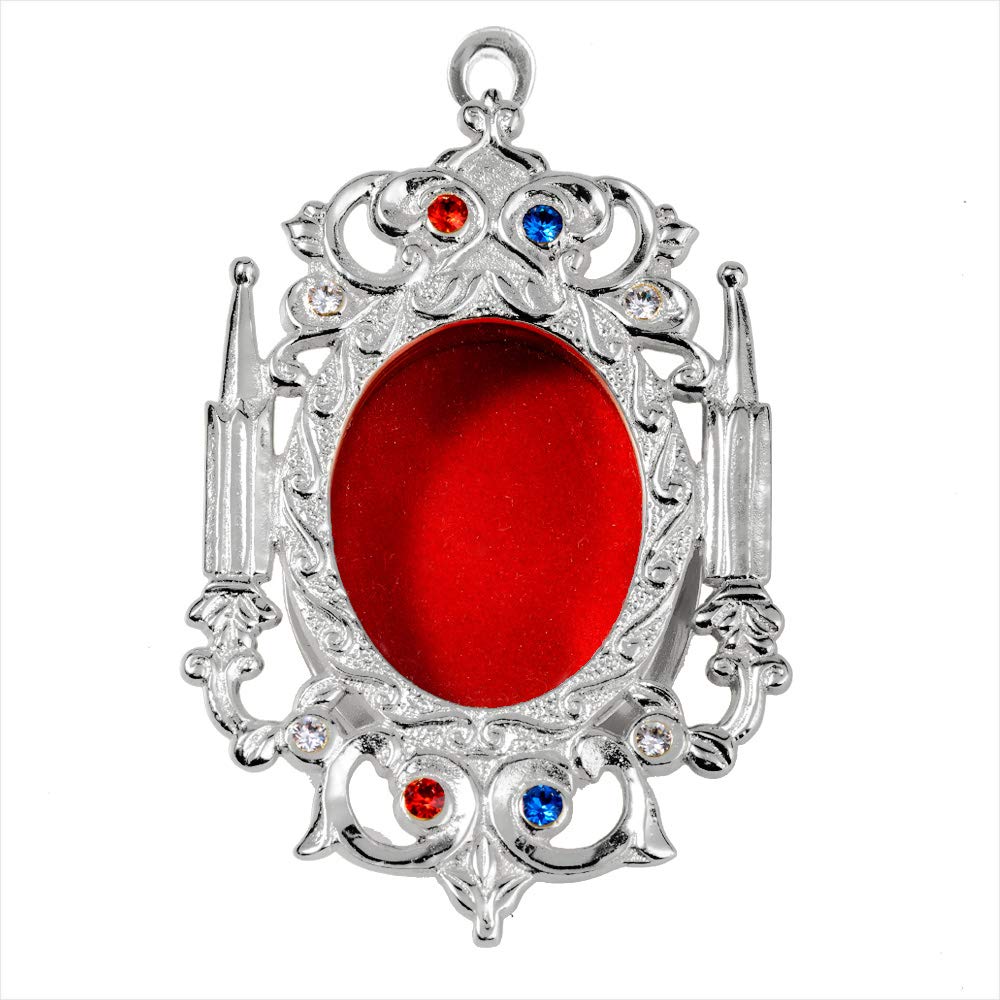 NKlaus Wall Reliquary 12,5m Monstrance Silver Monstrance with Stones Keepsake Brass Nickel Plated Relic Holder Handmade Home Altar Antique 2901