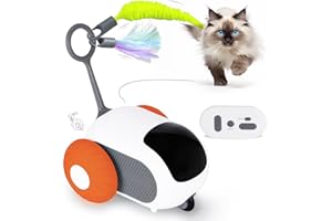 AIPERRO Cat Toys for Indoor Cats, Smart Interactive Cat Toy with Two-Speed Adjustment, Remote Control USB Rechargeable Automatic Cat Exercise Toys for Bored Indoor Adult Cats Kittens (Orange)