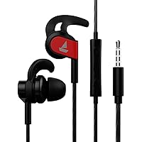 boAt Bassheads 242 Wired Sports Earphones with HD Sound, 10 mm Dynamic Drivers, IPX 4 Sweat and Water Resistance, Superior Coated Cable & in-Line Mic (Active Black)
