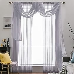 MIULEE Luxury Window Scarf Sheer Voile Elegant