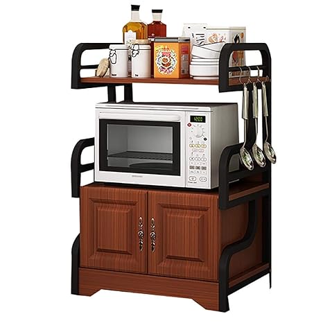 Floor Standing Microwave Oven Rack 3 Layer Storage Cabinet