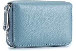 EASTNIGHTS RFID Credit Card Holder Genuine Leather Credit Card Wallet with Zipper