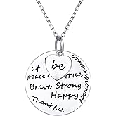 Alphm S925 Sterling Silver Inspirational Faith Robin Bible Verse Strong Motivational Pendant Necklace for Women Teen Jewelry