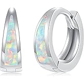 CiNily Opal Earrings for Women Trendy Gold Hoop Earrings, 14k Gold Plated Small Huggie Earrings Tiny Hoops Chunky Gold Earrings Lightweight Thick Gold Hoops Stacks Earrings Silver Gold Opal Jewelry