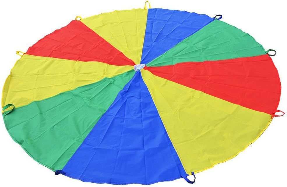 TOPTIK 6-Feet Diameter Parachute for Kids with 8 Handles Play Parachute for Kids Play Tent Cooperative Games Birthday Gift