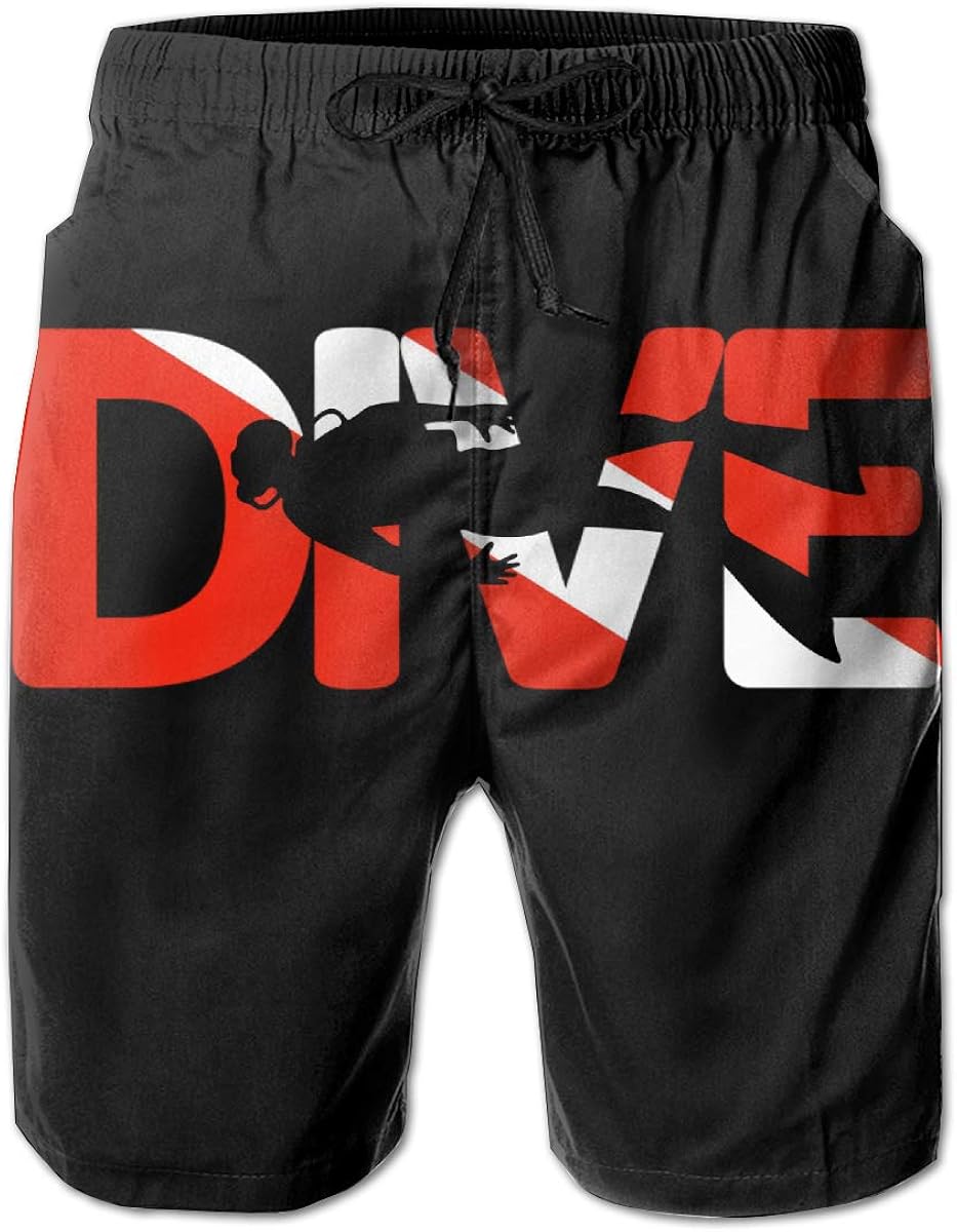 90ioup Scuba Dive Men's Beach Surf Shorts Swimming Trunks Short Pants