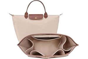 ZTUJO Bag Organizer Insert For Longchamp le pliage, Premium Felt LongChamp Organizer Insert, Compatible with Longchamp Le Pliage Energy,Shoulder Bag,Top Handle, Xtra (Beige, Large)