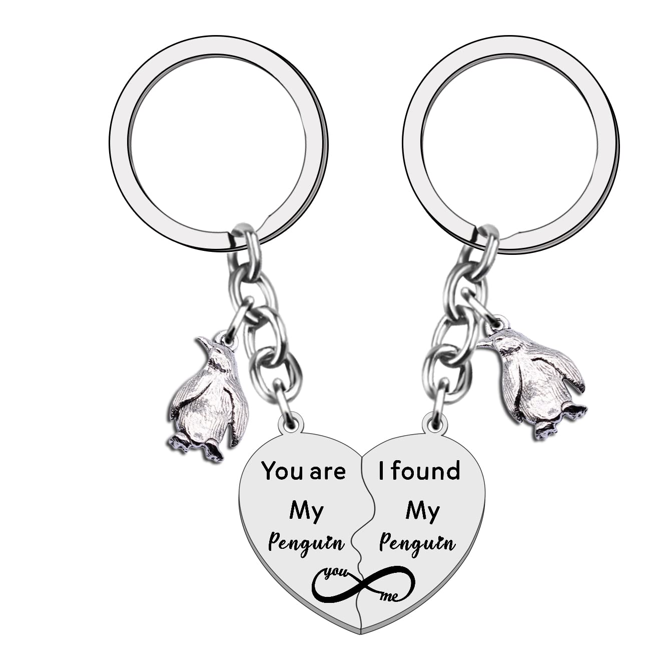 WTOPP 2PCS Lover Keyring Gifts Couple Keychains Penguin Funny Gifts for Boyfriend Girlfriend Husband Wife Penguin Love Gift (You're My Penguin)