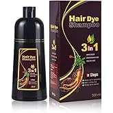 BELEZALIB Instant Dark Brown Hair Dye Shampoo for Women, Hair Color Shampoo for Gray Hair, 3 in 1-100% Gray Coverage - Natural Plant Ingredients, 16.9OZ/500ML