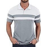 Epoleatries Mens Polo Shirts Short Sleeve Color Block T Shirt Summer Lightweight Casual Golf Shirts