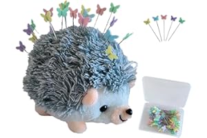 YUERFEILA Hedgehog Pin Cushion Sewing Kit with 100 Colored Pins,Pin Cushions Sewing Accessories and Supplies Flat Head Straight Pins Needle Cushions Holder