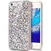 iPhone 5S Case,iPhone 5 Case,iPhone SE Case,iPhone 5S 5 SE Case,ikasus Luxury Sparkle 3D Bling Diamond Glitter Paillette Flexible Soft Rubber Gel TPU Protective Case Cover for iPhone 5S 5 SE,Silver