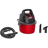 CRAFTSMAN CMXEVBE17250 2.5 Gallon 2.5 Peak HP Wet Dry Shop Vacuum | Portable Wet and Dry Vac with Filter Bag, Hose and Attachments for Cleaning in the Home