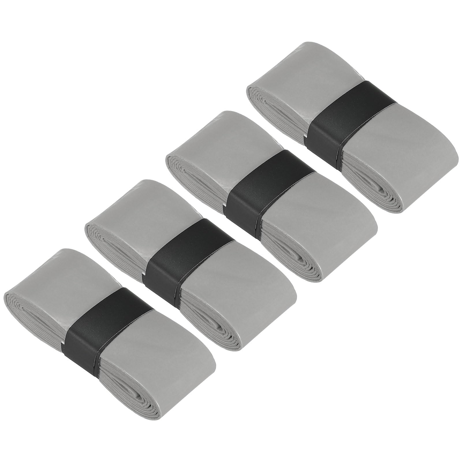 PATIKIL 43.3" Tennis Racket Grip Tape, 4 Pack Anti Slip Absorbent PU Badminton Overgrip Racquet Grip Tape for Baseball Pickleball Paddle, Gray