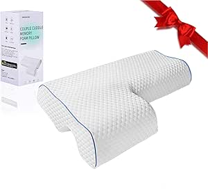 EMOSEONY Couples Pillow,Cuddle Pillow for Couples,Memory Foam Anti Pressure Arm Pillow for Adults,Arched Cuddle Cervical Pillow for Neck Pain Relief,Anti Pressure Arm Pillow for Side Sleepers (Right)