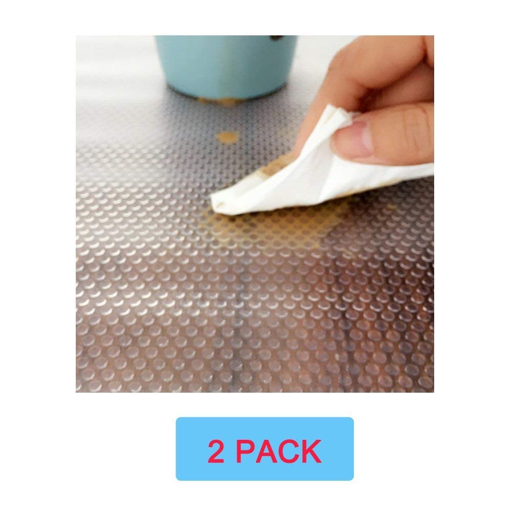 Zinnor Refrigerator Pad - EVA Can Be Cut Refrigerator Pad - Cupboard Cabinet Shelf Drawer Liner, Antifouling Mildew Moisture Absorption Pad, Non-Slip Mat for Refrigerator, Desk, Drawer (2 Pack)