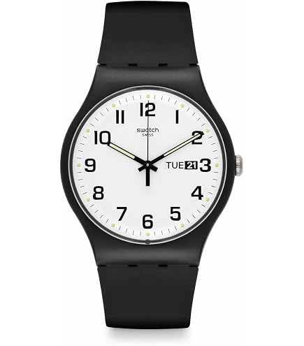 NWT Swatch What If...Black Quartz White Dial Unisex Watch SO34B700 - WHAT IF…BLACK? - Swatch® Official Store main image 4