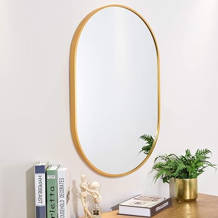 Amazon Miralife Zr18 A 鏡 ミラー 壁掛け鏡 楕円 おしゃれ まる 丸型