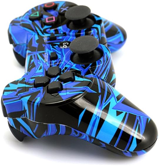 [2 Pack] Remote Bluetooth Controller for Playstation 3, Wireless Sixaxis Double Vibration Gamepad for PS3 (Include USB Charging Cable (Purple + Grey): Computers & Accessories