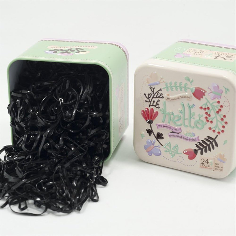 Amazon Vwinone ヘアゴム からまないブラック 約700本 ヘアアクセサリー 髪ゴム 髪飾り 子供 大人 金属製収納ケース付き ブラック ヘアアクセサリー おもちゃ