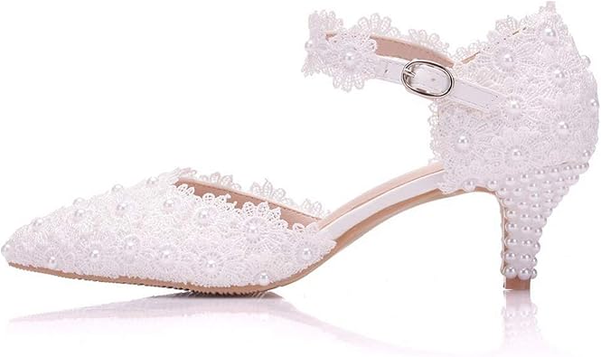 white lace mary jane heels