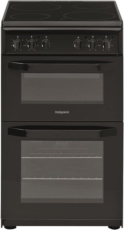 Hotpoint HD5V92KCB 50cm Double Cavity Electric Cooker Black Ceramic Hob
