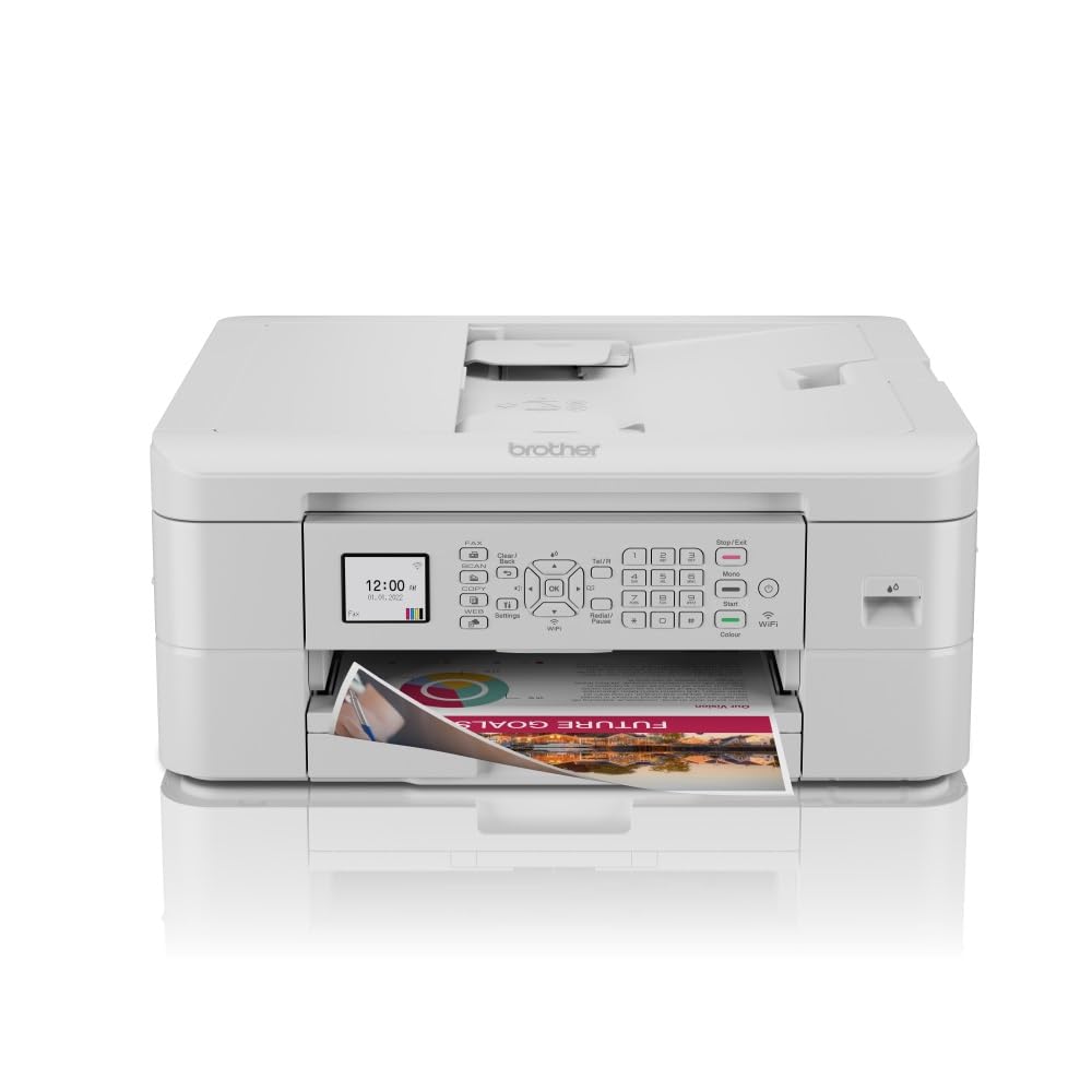 Brother MFCJ1010DW Stampante multifunzione inkjet a colori 4 in 1,Formato A4,Connettività wireless, Stampa fronte-retro automatica,Display LCD a colori 4,5 cm, Bianco