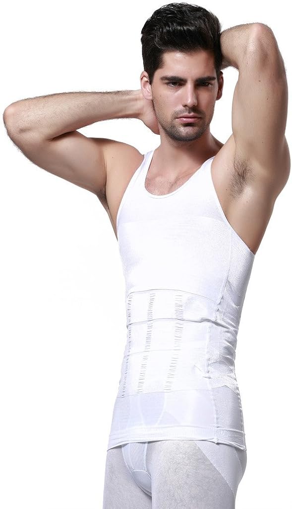 GKVK Mens Slimming Body Shaper Vest Shirt Abs Abdomen Slim at  Men’s Clothing store