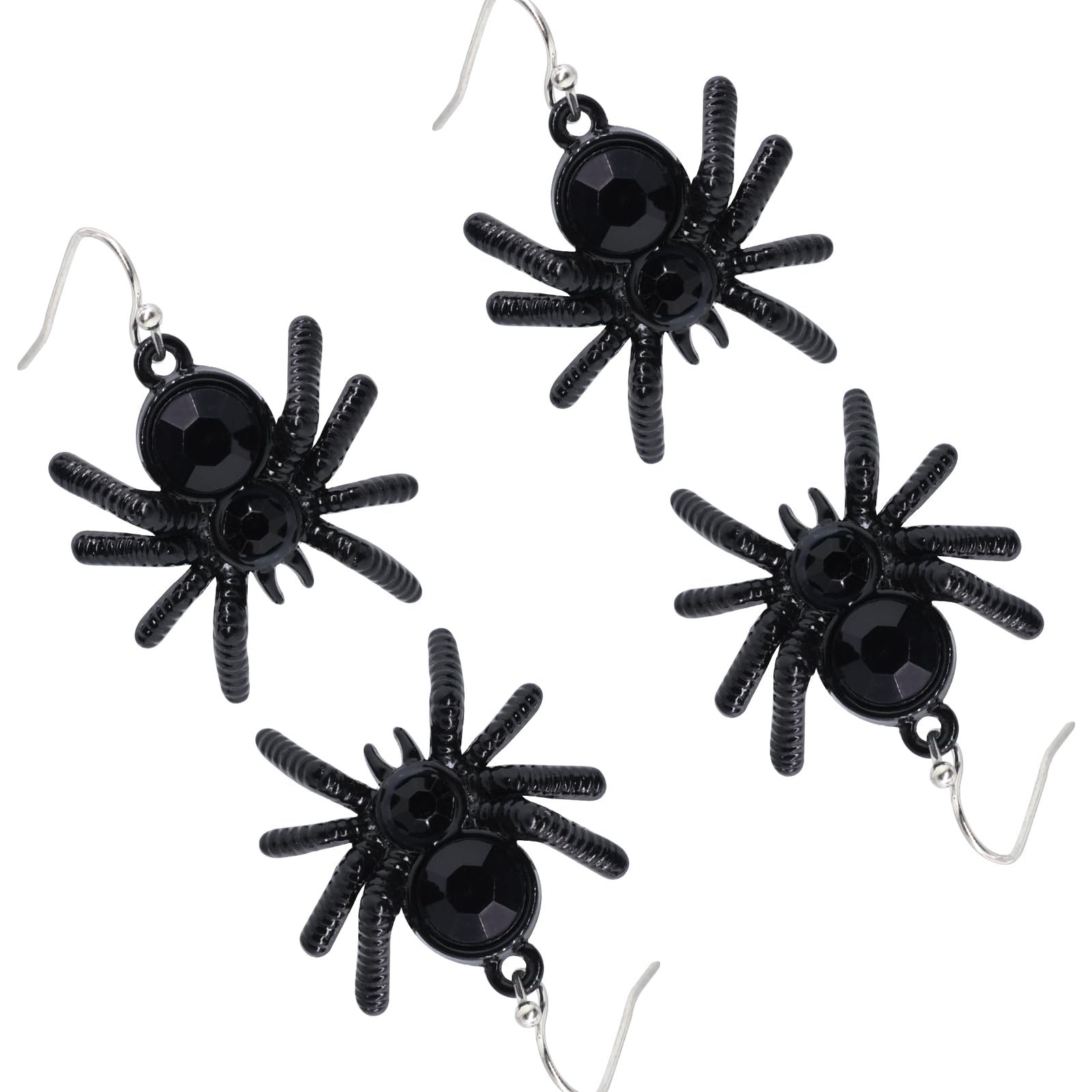TOPWAYS Halloween Earrings, Spider Ear Stud for Spooky Party Decorations and Halloween Costumes for Women Girls Teens, Hip Hop Jewelry
